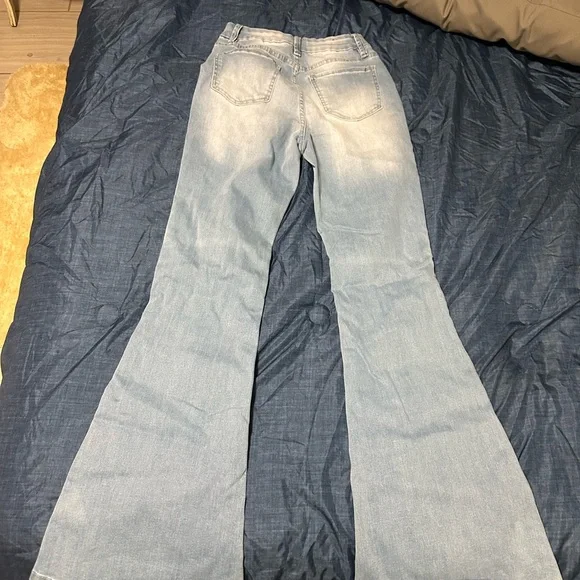 Forever 21 Light Blue Wide Leg Jeans - Picture 3 of 5